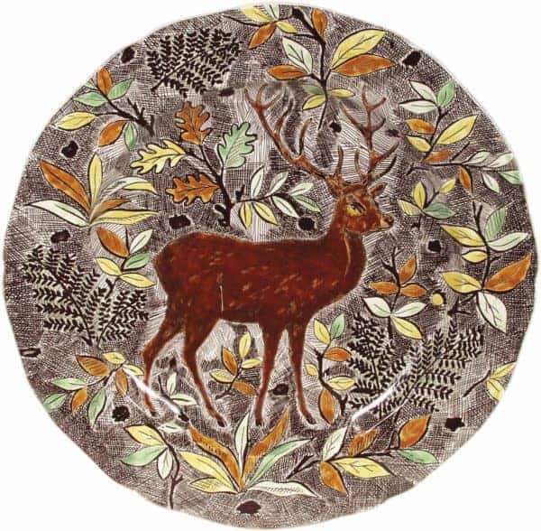 1 Round flat dish Stag